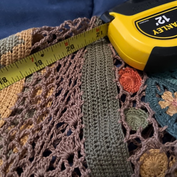 Peruvian Connection hand crocheted art to wear masterpiece floral open cardigan. - Picture 12 of 16